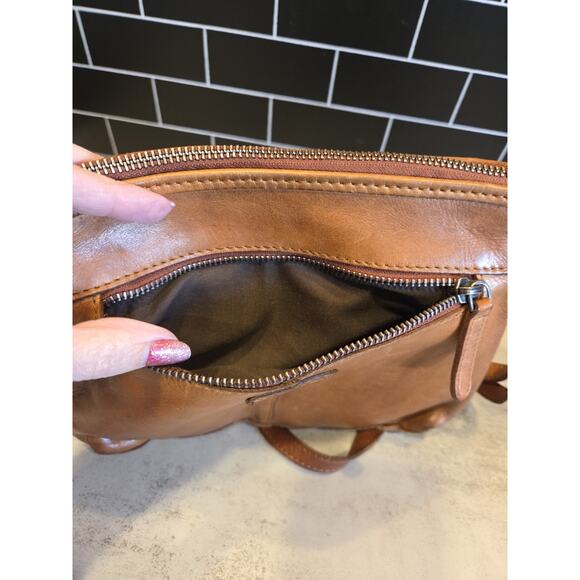 Velenca Holland Women's Woven Leather Crossbody Cognac Brown Purse Bag EUC Boho - Picture 10 of 13